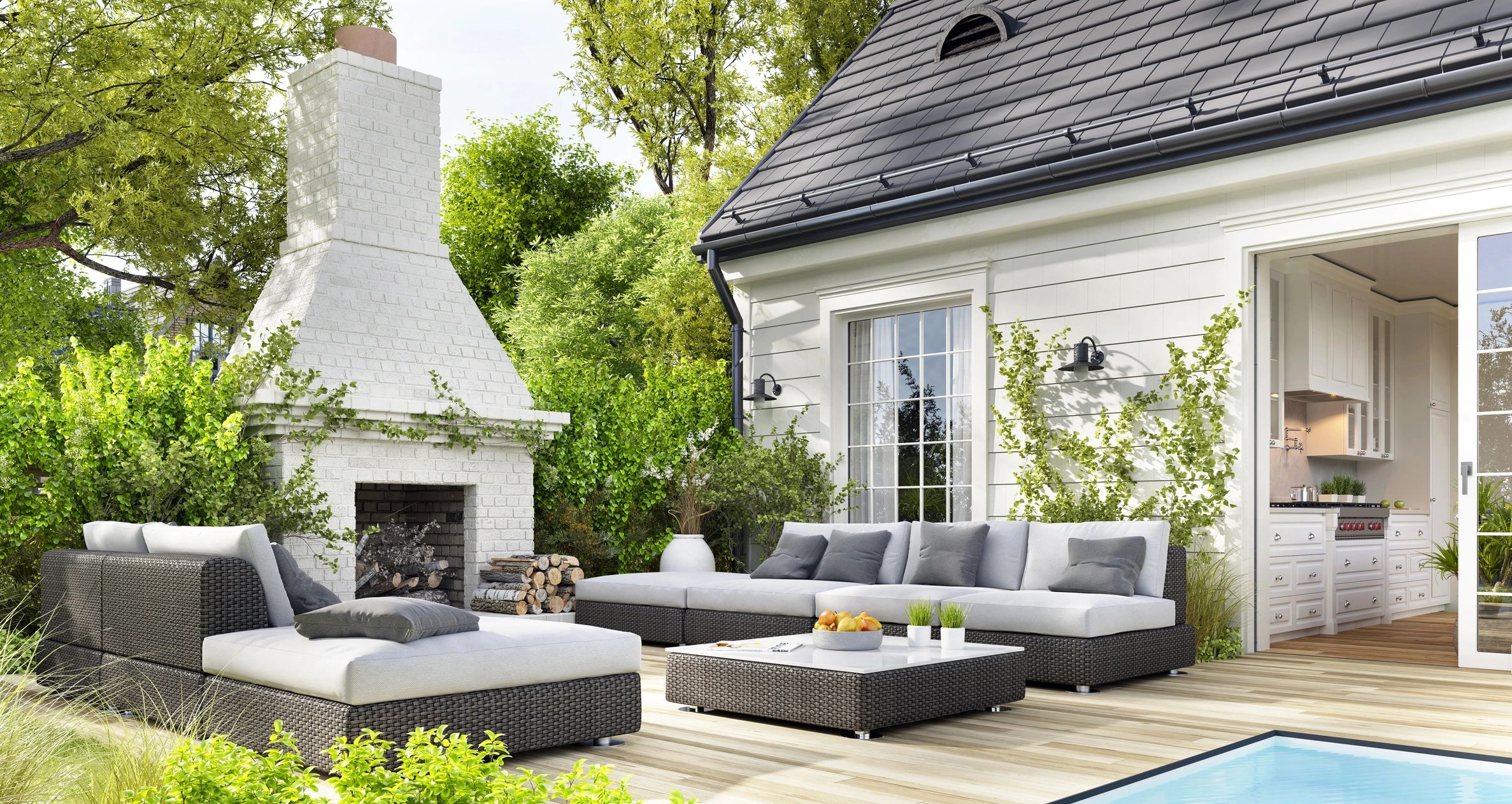 Stone Patio and Fire Feature